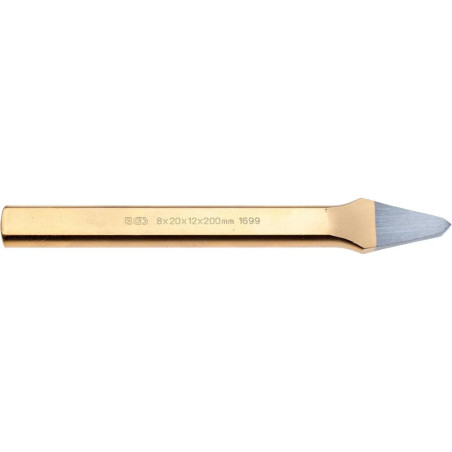 Burin Cruciforme 6x200 mm - Acier Trempé - Précision et Durabilité - BGS