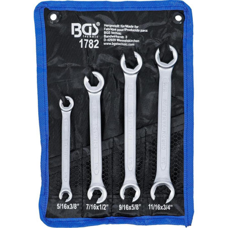 Jeu de Clés à Tuyauter 4 pcs - En Pouce - Précision et Durabilité, Pro - Acier Résistant - D-Work