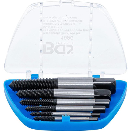 Jeu d Extracteurs de Vis 6 pcs - Tailles 1 à 6 - Dévissage Facile et Rapide, Pro, Acier Résistant - D-Work