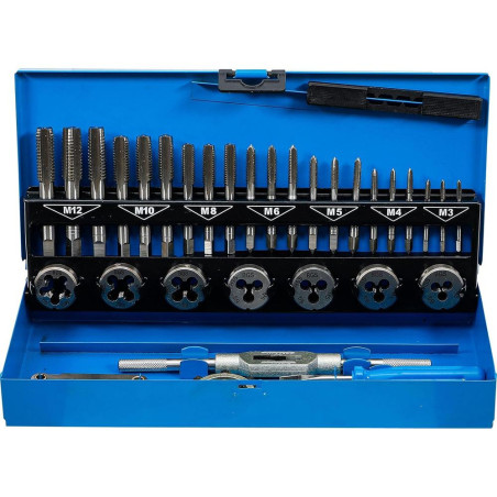 Jeu de Tarauds M3-M12 32 Pièces - Acier, Précision et Durabilité - BGS