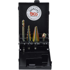 Jeu de Forets Multi-Usage HSS-G 4 pcs, Acier Rapide, Polyvalent et Précis, Plastique, Pro - D-Work