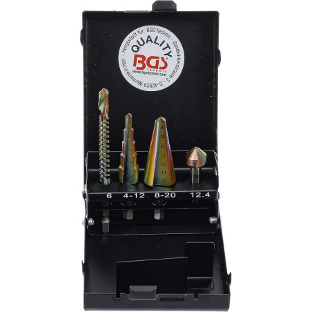 Jeu de Forets Multi-Usage HSS-G 4 Pièces - Acier Rapide, Polyvalent et Précis - BGS