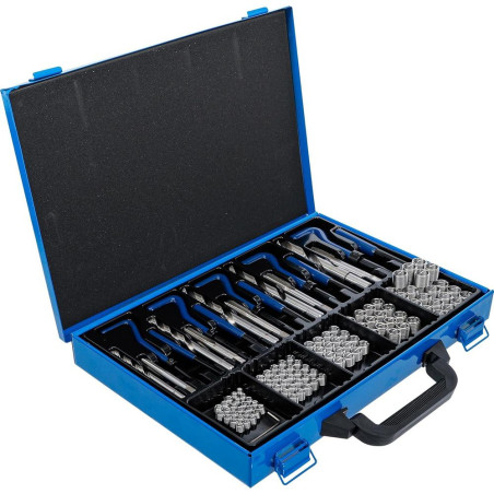 Kit de Réparation de Filets M6-M14 - 130 Pièces - Acier, Complet et Pratique - - BGS