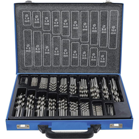 Jeu de Forets Hélicoïdaux HSS 1-10 mm - 170 Pièces - Précision et Durabilité - - BGS