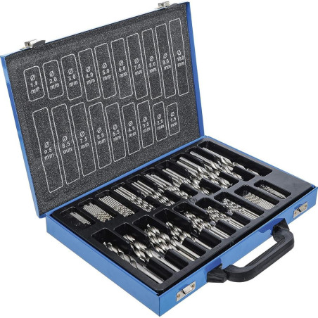 Jeu de Forets Hélicoïdaux HSS 1-10 mm - 170 pcs - Précision et Durabilité - Acier, Pro - D-Work