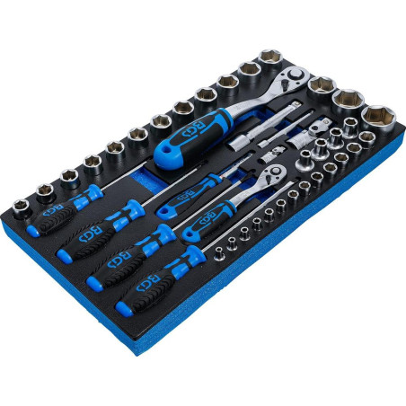 Insert pour Jeu de Douilles et Tournevis 43 Pièces - - Kit Complet et Pratique pour Réparations - BGS