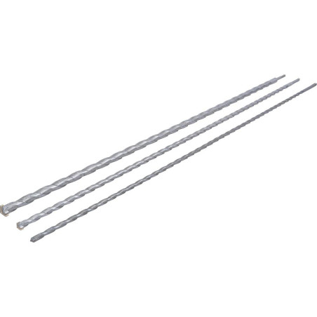 Jeu de Forets Trépan SDS - 3 pcs 12/16/24 mm - Haute Performance et Polyvalence, Acier, Pro - D-Work