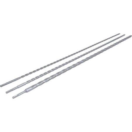 Jeu de Forets Trépan SDS - 3 Pièces 12/16/24 mm - Haute Performance et Polyvalence - BGS