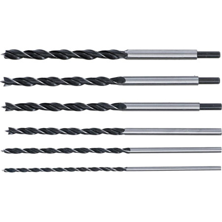 Jeu de Mèches Bois 6-14 mm - 6 pcs - Acier Durable - Perçage Précis et Efficace, Pro - D-Work