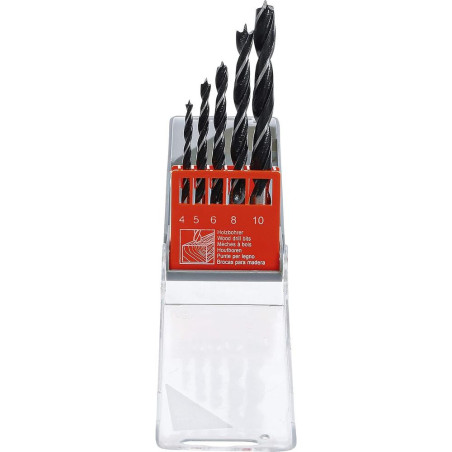 Jeu de Mèches Bois 4-10 mm - 5 pcs - Perçage Précis et Efficace, Pro - Acier Durable - D-Work