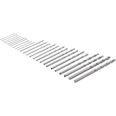 Jeu de Forets Mini HSS 25 Pièces 0,5-3,0 mm - Acier Rapide, Précision et Polyvalence - BGS