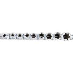 Jeu de Douilles Profil E Longues 12,5 mm (1/2) E10 - E24 - 9 pcs - Précision et Durabilité, Acier - D-Work