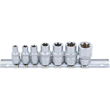 Jeu de Douilles 7 pcs - 6,3 mm (1/4) 10 mm (3/8), E6 - E16 - Polyvalence et Précision - Acier Résistant - D-Work