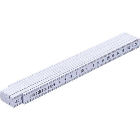 Mètre Pliant 10 Sections 2 m - Compact et Pratique - Mesure Précise et Durable, Plastique, Pro - D-Work