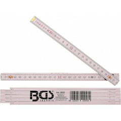 Mètre Pliant Bois 2 m - Compact et Précis - - BGS