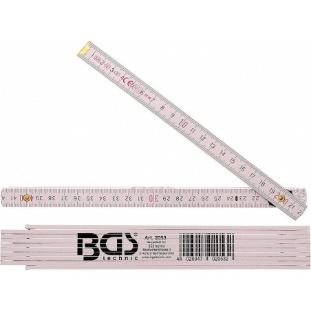 Mètre Pliant Bois 2 m - Compact et Précis - - BGS