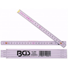 Mètre Pliant Bois 2 m - Compact et Précis - - BGS
