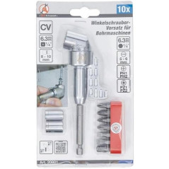 Support d Angle pour Visseuse - Lot de 10 pièces - Précision et Maniabilité Améliorées - BGS