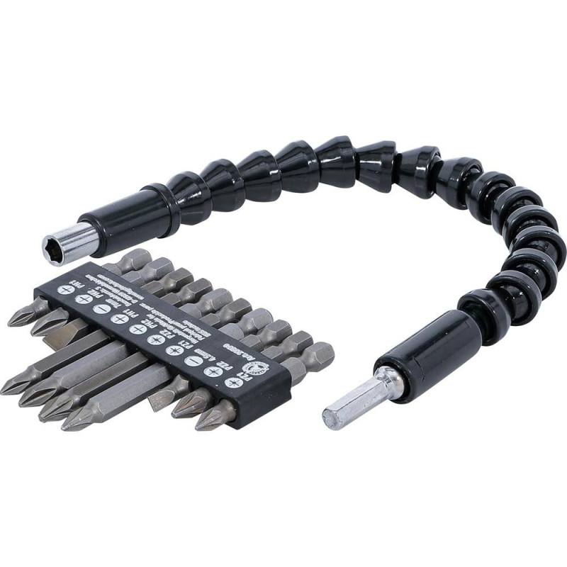 Jeu d Embouts à Axe Flexible 6,3 mm (1/4 ) - 11 Pièces - Polyvalent et Pratique pour Visser en Angles Difficiles - BGS