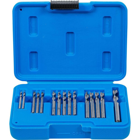 Jeu de Forets de Rivets HSS 15 pcs - 2,4 à 6,4 mm - Précision et Durabilité, Acier, Pro - D-Work