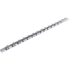 Rail pour Douilles 15 Clips 6,3 mm (1/4 ) - Acier, Fixation Pratique et Sécurisée - BGS