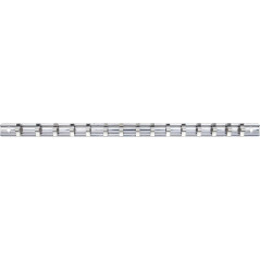 Rail pour Douilles 15 Clips 6,3 mm (1/4 ) - Acier, Fixation Pratique et Sécurisée - BGS