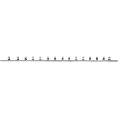 Rail pour Douilles 15 Clips 6,3 mm (1/4 ) - Acier, Fixation Pratique et Sécurisée - BGS