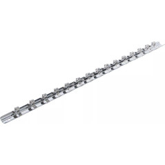 Rail pour Douilles 15 Clips 6,3 mm (1/4 ) - Acier, Fixation Pratique et Sécurisée - BGS