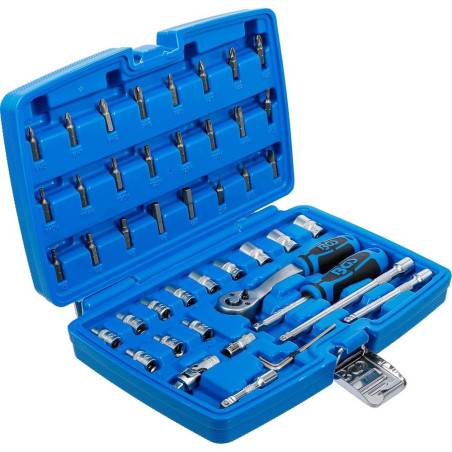 Coffret de Douilles 6,3 mm (1/4 ) 46 Pièces - Acier Résistant - Outils Complets et Polyvalents - BGS