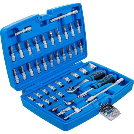 Coffret 46 pcs de Douilles + embouts - 6,35 mm (1/4) - Acier, Résistant et Complet - Pro - D-Work