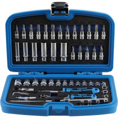 Jeu de Douilles 6,3 mm (1/4) 53 pcs - Polyvalence et Précision, Pro, Acier Résistant - D-Work