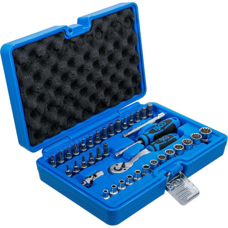 Coffret de Douilles Gear Lock 6,3 mm (1/4 ) - 38 Pièces - Acier Résistant et Pratique - BGS