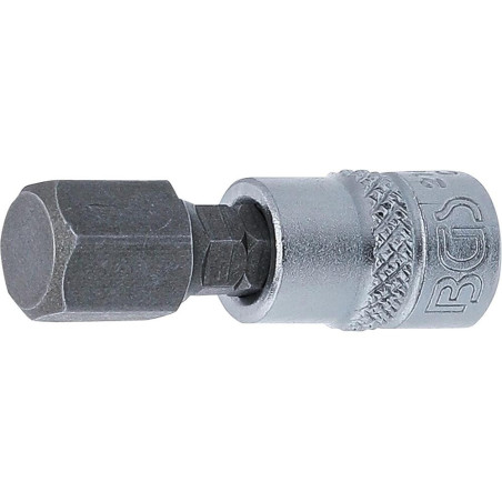 Douille à Embouts 6,3 mm (1/4) Six Pans Intérieurs 10 mm Précision et Robustesse, Chrome-Vanadium - D-Work