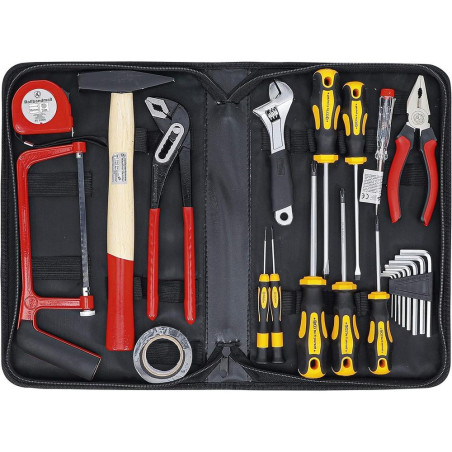 Jeu d Outils 23 pcs - Coffret Compact 23 pcs - Polyvalent et Pratique, Acier, Pro - D-Work