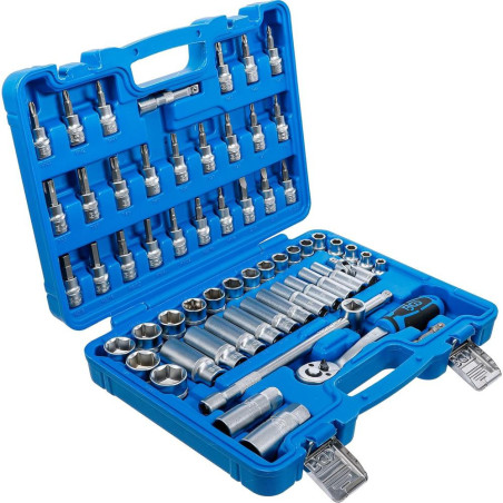 Coffret de Douilles 10 mm (3/8 ) - 61 Pièces en Pouces - Acier Résistant et Précis - BGS