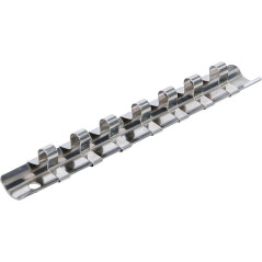 Rail pour Douilles 7 Clips 6,3 mm (1/4 ) - Acier, Fixation Sécurisée - BGS