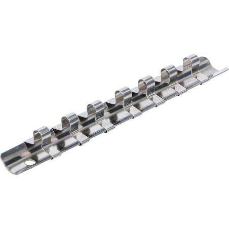 Rail pour Douilles 7 Clips 6,3 mm (1/4 ) - Acier, Fixation Sécurisée - BGS