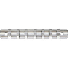 Rail pour Douilles 7 Clips 6,3 mm (1/4 ) - Acier, Fixation Sécurisée - BGS