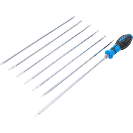 Jeu de 8 Tournevis à Lames Échangeables - Profil T Torx avec Perçage - Précision et Polyvalence - D-Work