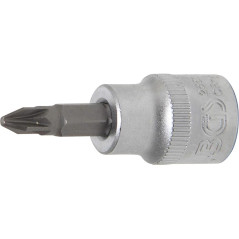 Douille à Embouts 10 mm (3/8) Cruciforme PZ2 Précision et Robustesse, Acier, Pro - D-Work