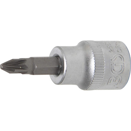 Douille à Embouts 10 mm (3/8) Cruciforme PZ2 Précision et Robustesse, Acier, Pro - D-Work