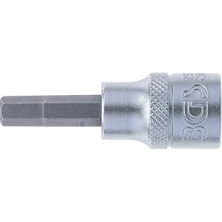 Douille à Embouts 10 mm (3/8) - Six Pans Intérieurs 3 mm - Précision et Robustesse, Acier, Pro - D-Work