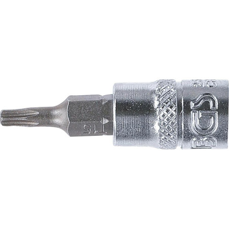 Douille à Embouts 6,3 mm (1/4) Profil Torx T15 - Précision et Robustesse, Acier - D-Work