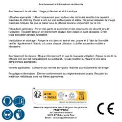 Cric ATV / Quad 2500 kg - Capacité élevée, Compact et Robuste - Levage Sécurisé et Pratique - BGS