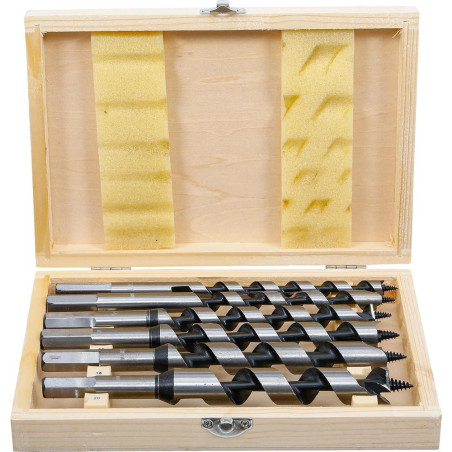Jeu de Forets de Menuisier 6 pcs 200 mm - Acier, Résistants et Précis, Pro - D-Work