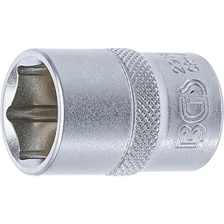 Douille pour Clé Six Pans 12,5 mm (1/2) - 18 mm - Usage Professionnel, Acier Résistant - D-Work