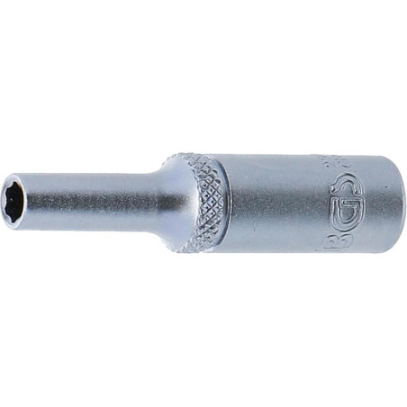 Douille pour Clé Super Lock Longue 6,3 mm (1/4 ) - 4 mm - Précision et Robustesse - BGS