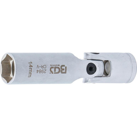 Douille Articulée de Bougie Hexagonale 10 mm (3/8 ) - 14 mm - Précision et Accessibilité - BGS