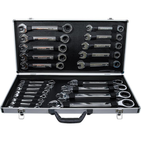 Jeu de Clés Mixtes à Cliquet 6-32 mm - 22 Pièces - Acier Résistant et Pratique - BGS