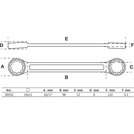 Clés Polygonales Double Embouts Extra Plates 10 x 11 mm - Précision et Accessibilité, Zones Difficiles - D-Work
